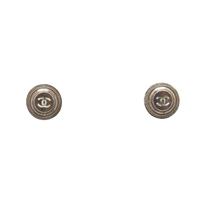 Chanel Vintage Coco Mark Gold Plated Earrings