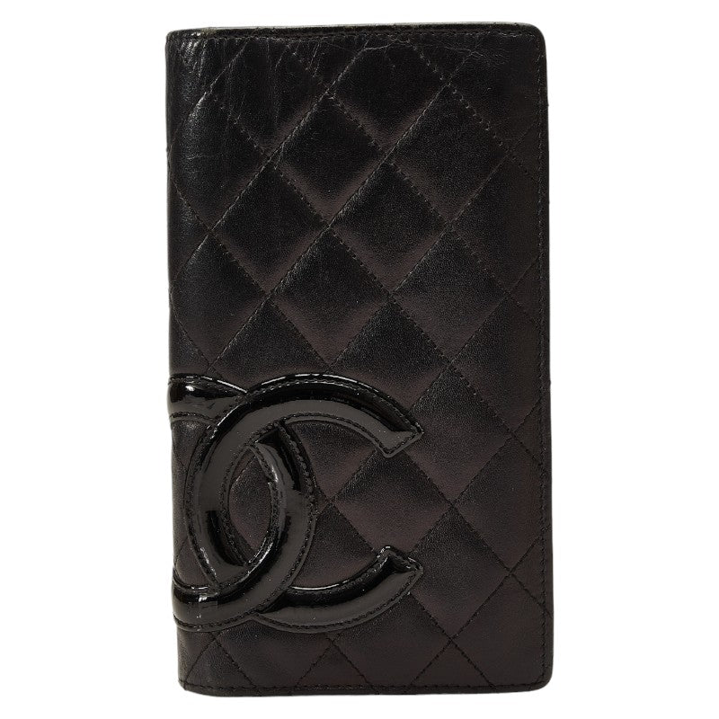 Chanel Cambon Line Coco Mark Leather Wallet in Very Good Condition