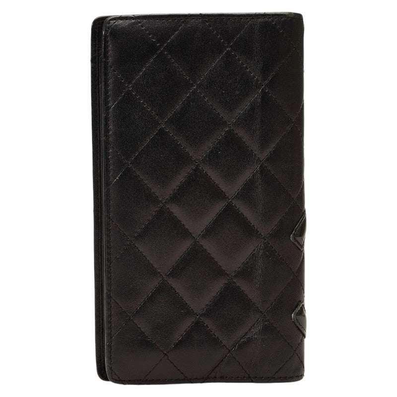 Chanel Cambon Line Coco Mark Leather Wallet in Very Good Condition