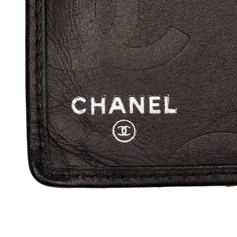 Chanel Cambon Line Coco Mark Leather Wallet in Very Good Condition