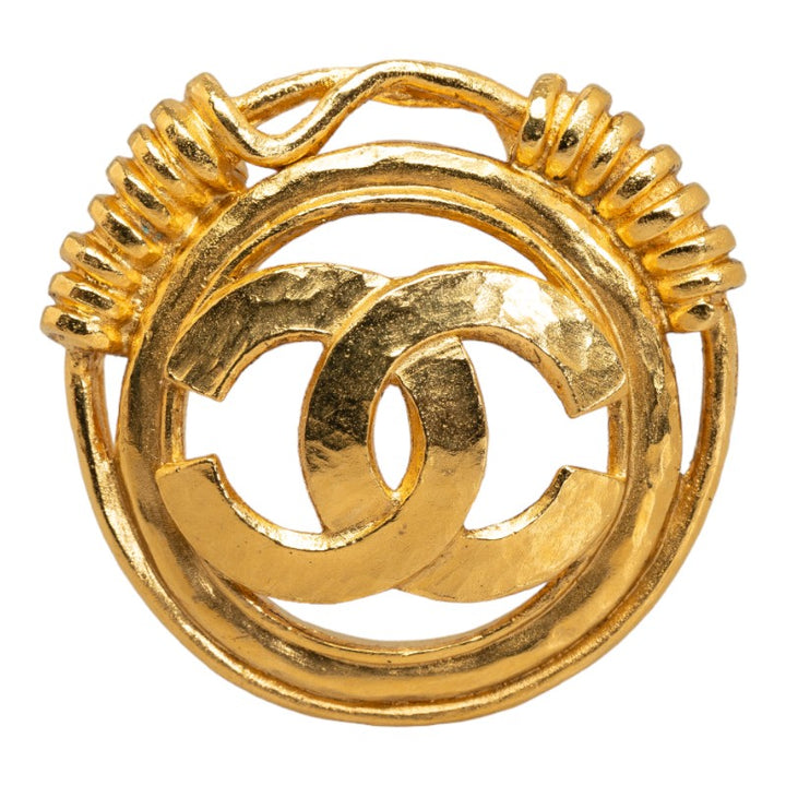 Chanel Coco Mark Gold Plated Brooch in Very Good Condition