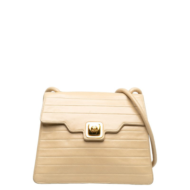 Chanel Beige Lambskin Coco Mark Shoulder Bag in Good Condition