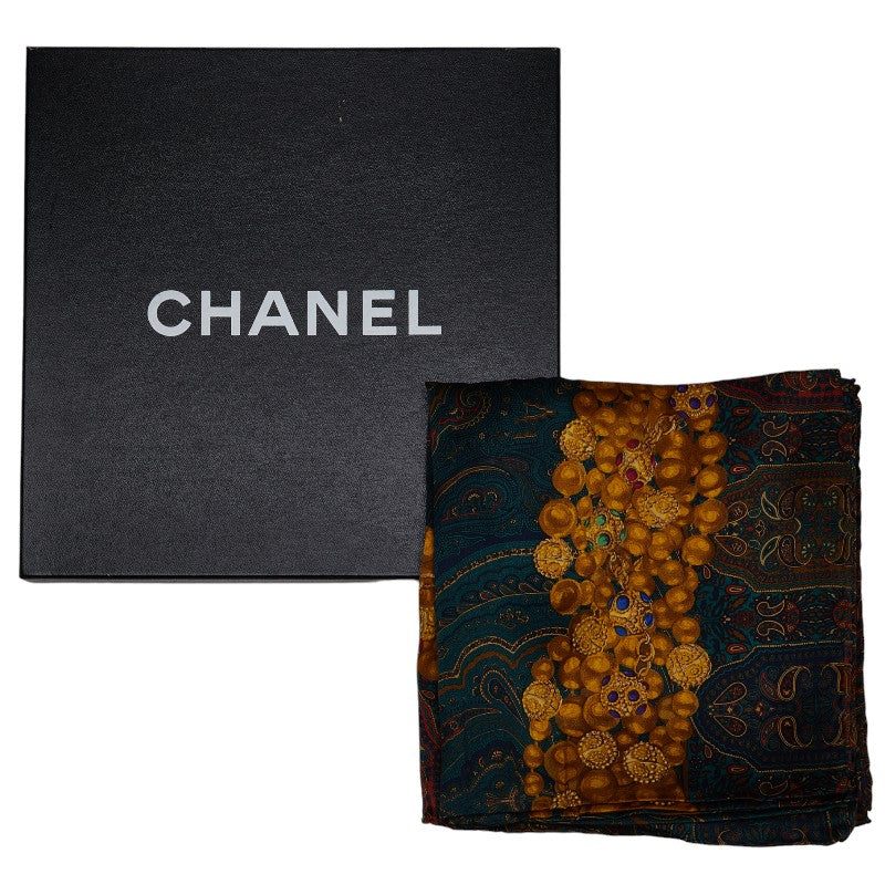 Chanel Silk Paisley Coco Mark Scarf in Great Condition