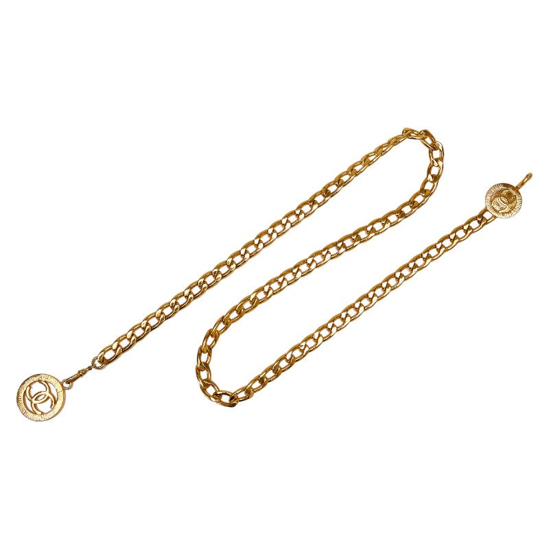 Chanel Vintage Coco Mark Chain Belt Gold Plated 86.5cm in Very Good Condition