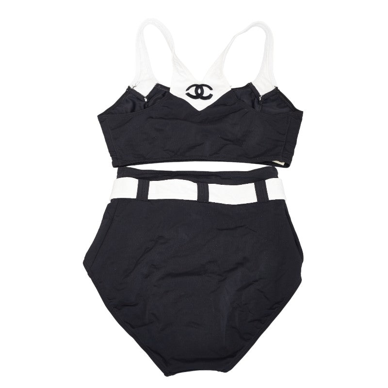 Chanel Coco Mark Swimwear Nylon Polyurethane Black White in Great Condition