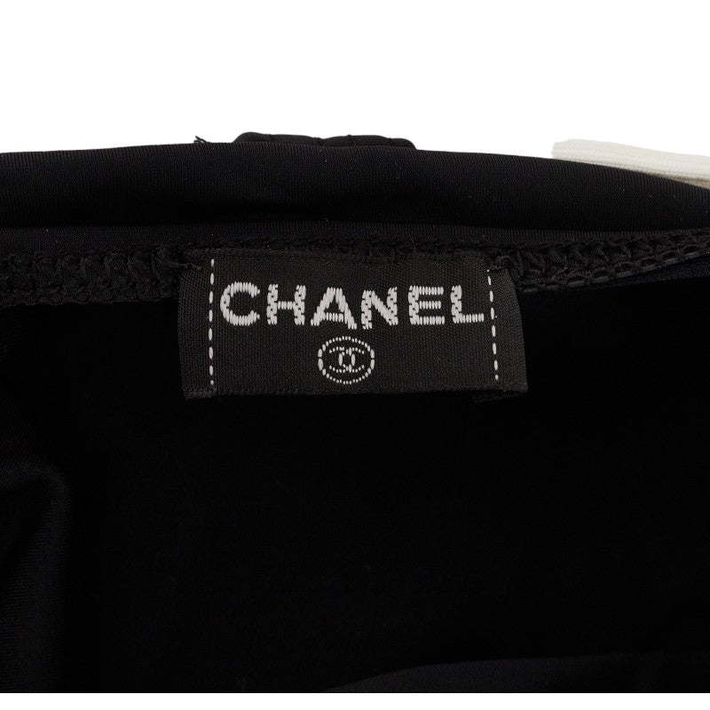 Chanel Coco Mark Swimwear Nylon Polyurethane Black White in Great Condition