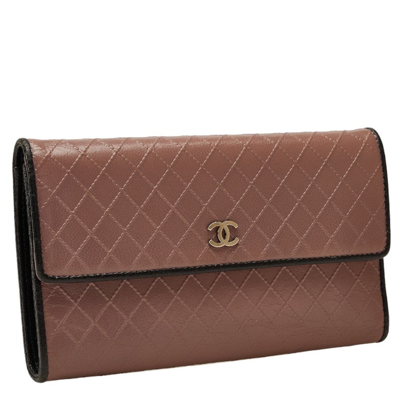 Chanel Bicolor Leather Long Wallet in Very Good Condition