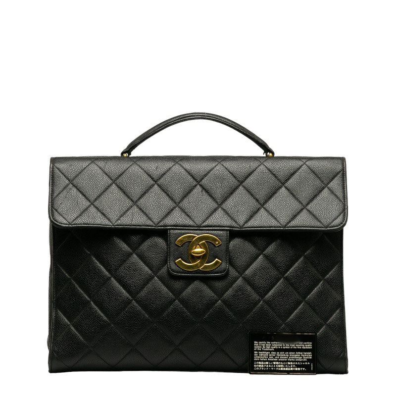 Chanel Caviar Skin Matelasse Coco Mark Handbag Briefcase