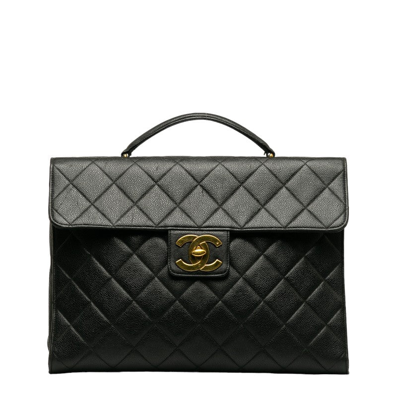 Chanel Caviar Skin Matelasse Coco Mark Handbag Briefcase