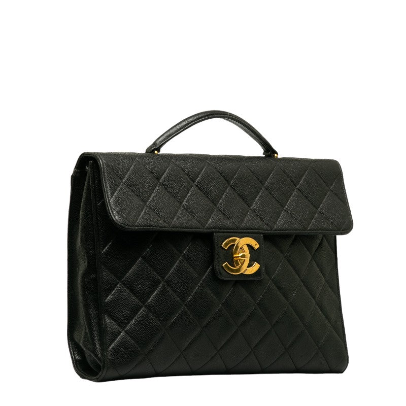 Chanel Caviar Skin Matelasse Coco Mark Handbag Briefcase