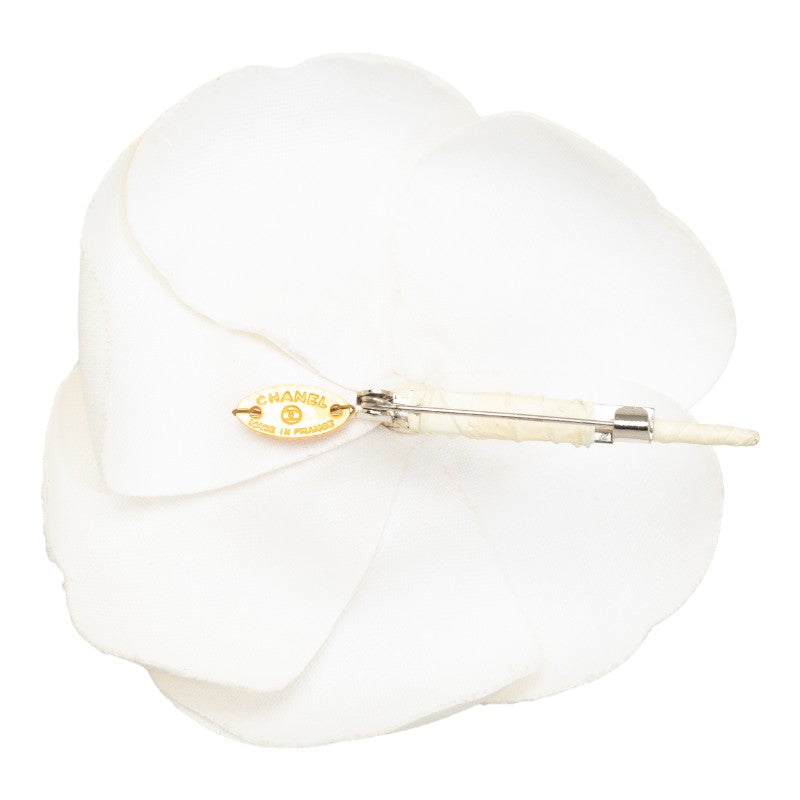 Chanel Camellia Corsage Canvas Brooch in Very Good Condition