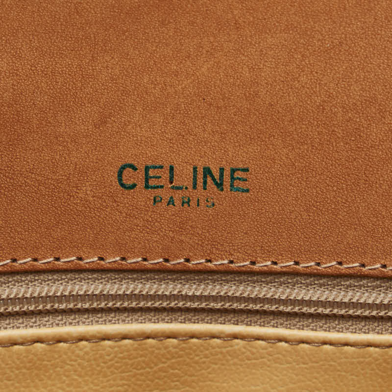 Celine Macadam PVC Leather Handbag Brown