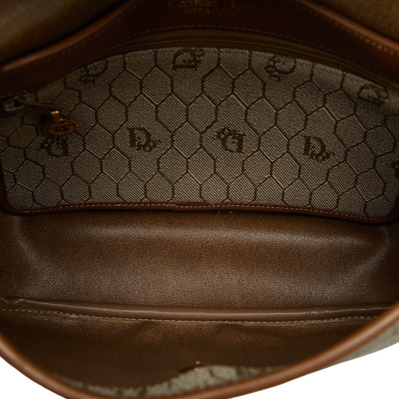 Dior Honeycomb PVC Leather Crossbody Shoulder Bag Gray