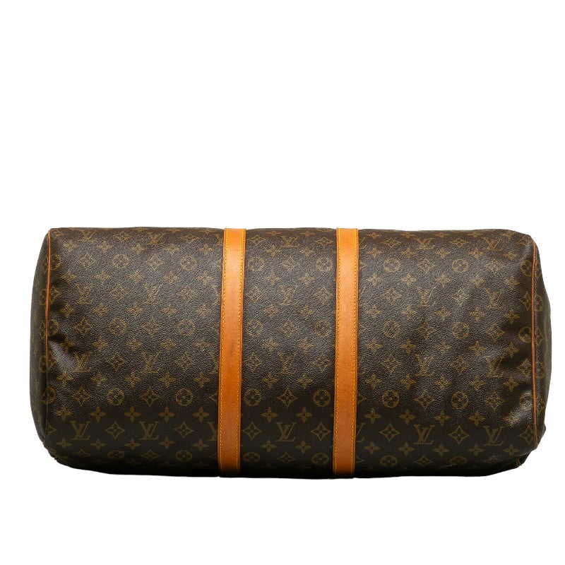 Louis Vuitton Monogram Keepall 55 Travel Bag M41424 Brown PVC Leather in Very Good Condition