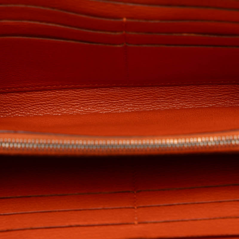 Hermes Kelly Wallet Long Deployant Alligator Orange