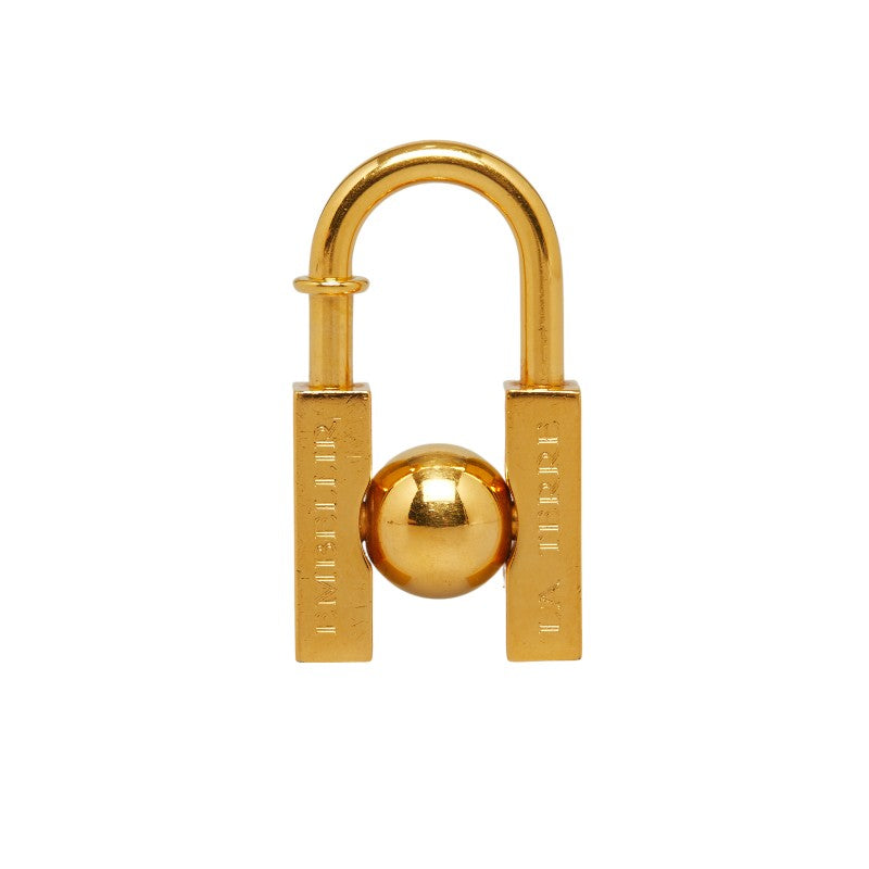 Hermes Gold Plated Cadena Charm Padlock Pendant