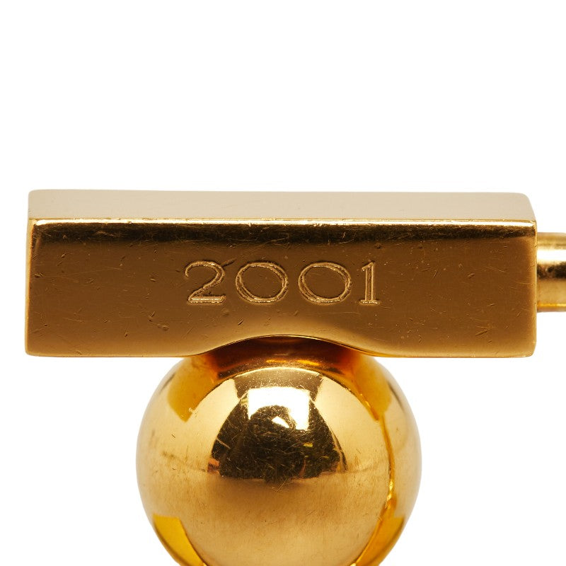 Hermes Gold Plated Cadena Charm Padlock Pendant in Very Good Condition