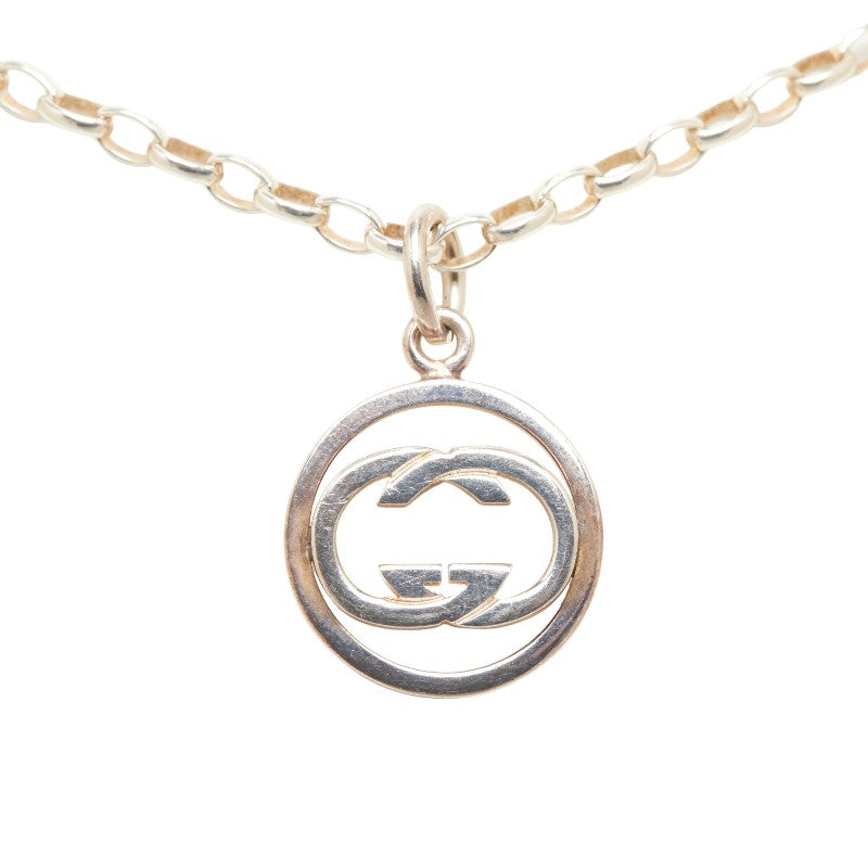 Gucci Interlocking G Necklace Silver SV925 in Very Good Condition