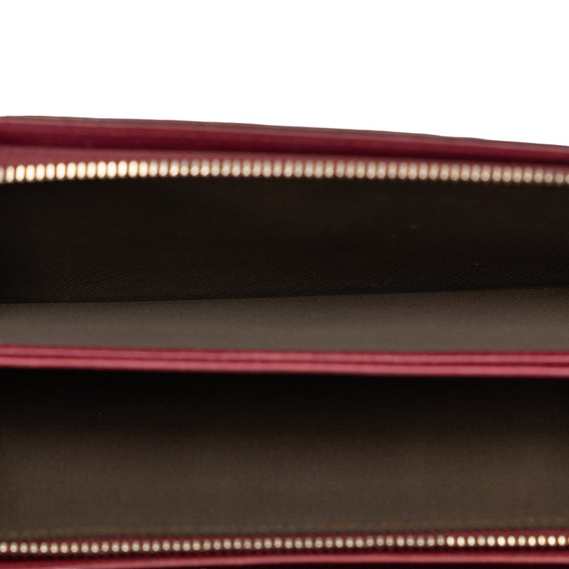 Dior Trotter Long Wallet Bordeaux Wine Red Enamel in Very Good Condition