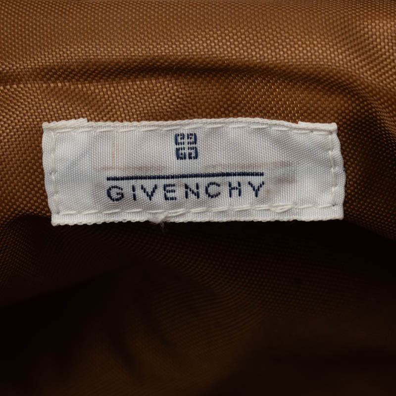 Givenchy Brown Enamel Fleece Cosmetic Pouch