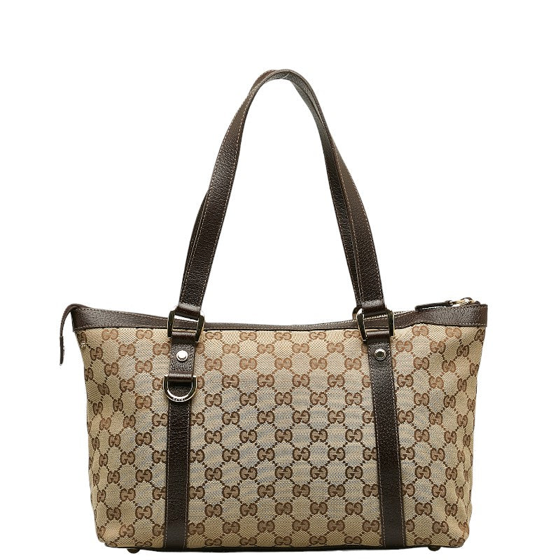 Gucci GG Canvas Leather Handbag Tote Bag 141470