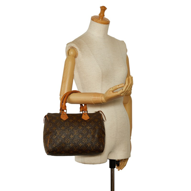 Louis Vuitton Monogram Speedy 25 Handbag M41109 Brown PVC Leather in Good Condition