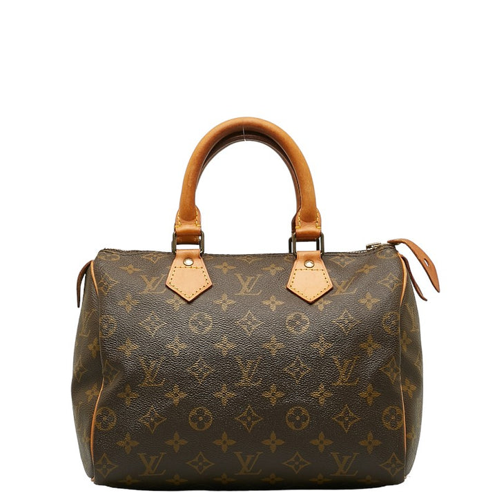 Louis Vuitton Monogram Speedy 25 Handbag M41109 Brown PVC Leather