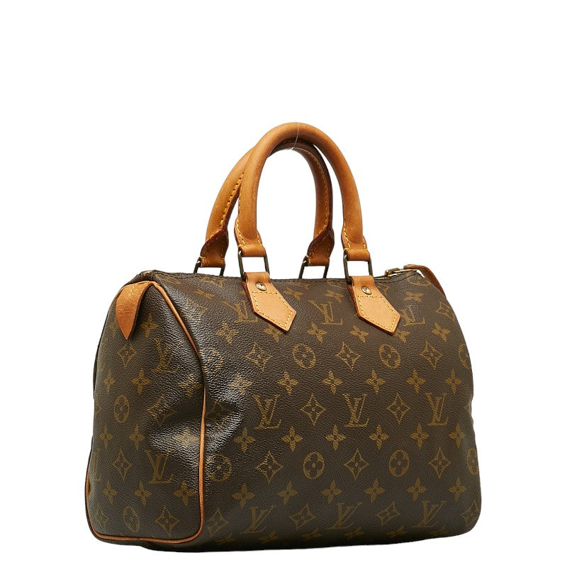 Louis Vuitton Monogram Speedy 25 Handbag M41109 Brown PVC Leather in Good Condition