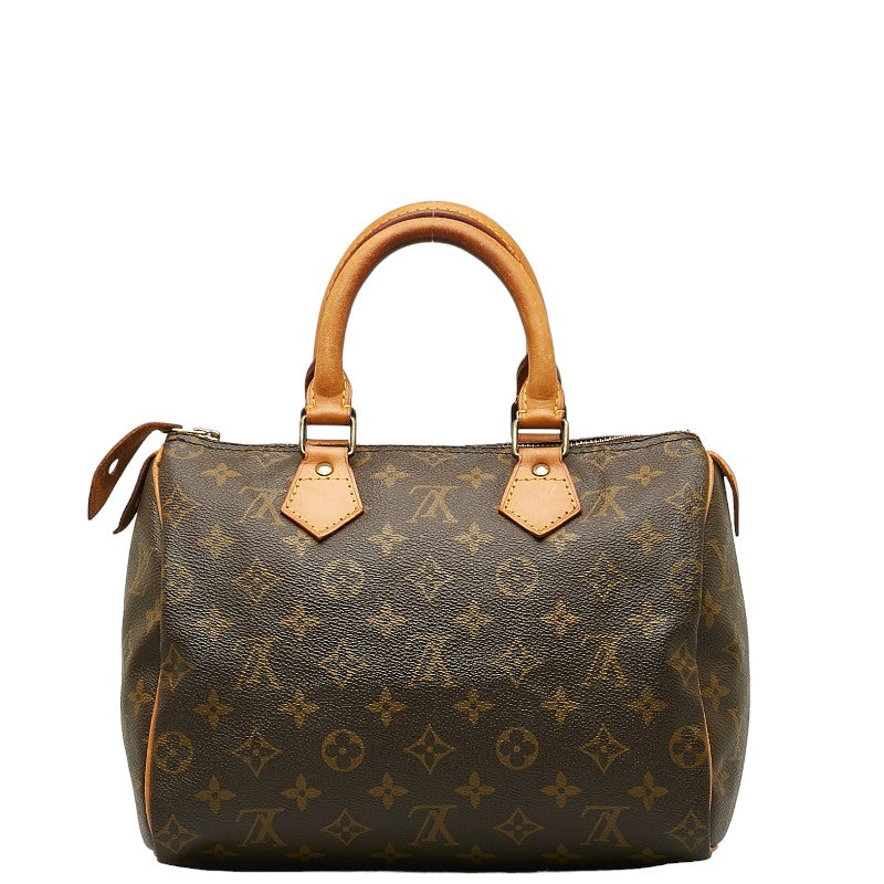 Louis Vuitton Monogram Speedy 25 Handbag M41109 Brown PVC Leather in Good Condition