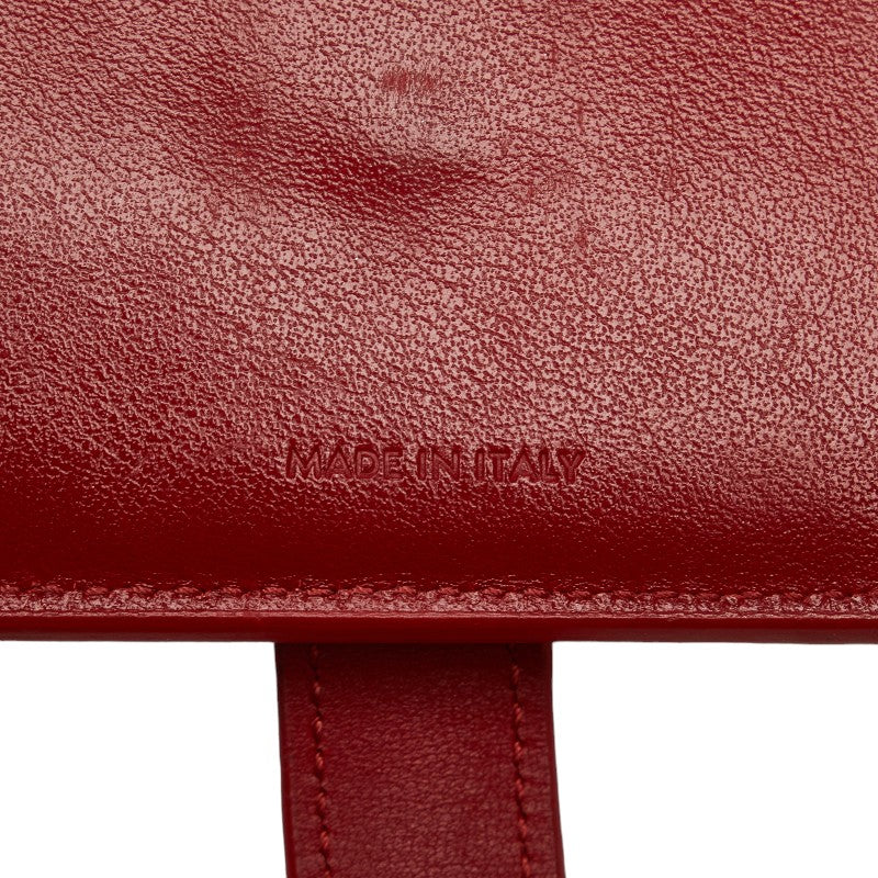 Celine Medium Strap Wallet Red Leather