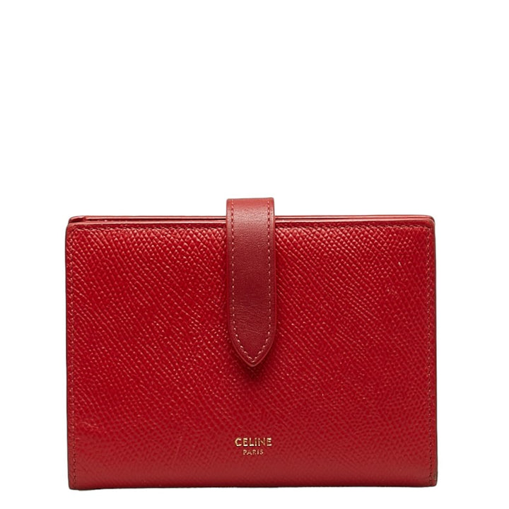 Celine Medium Strap Wallet Red Leather