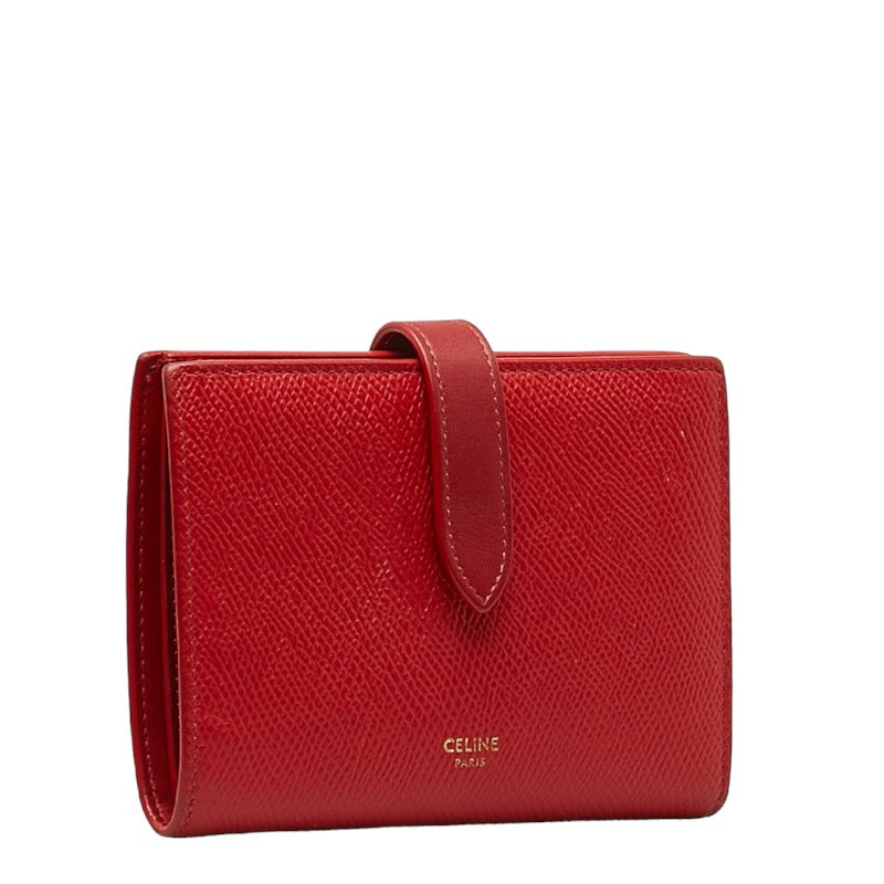 Celine Medium Strap Wallet Red Leather