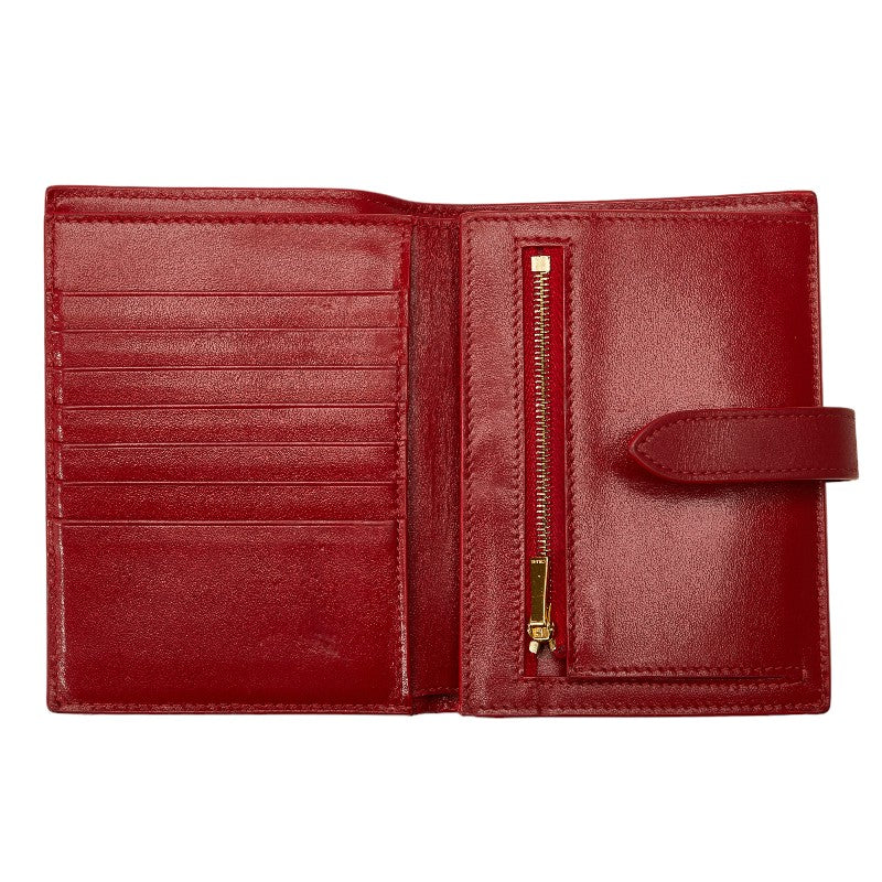 Celine Medium Strap Wallet Red Leather