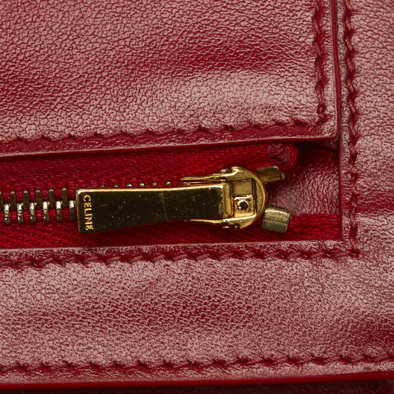 Celine Medium Strap Wallet Red Leather