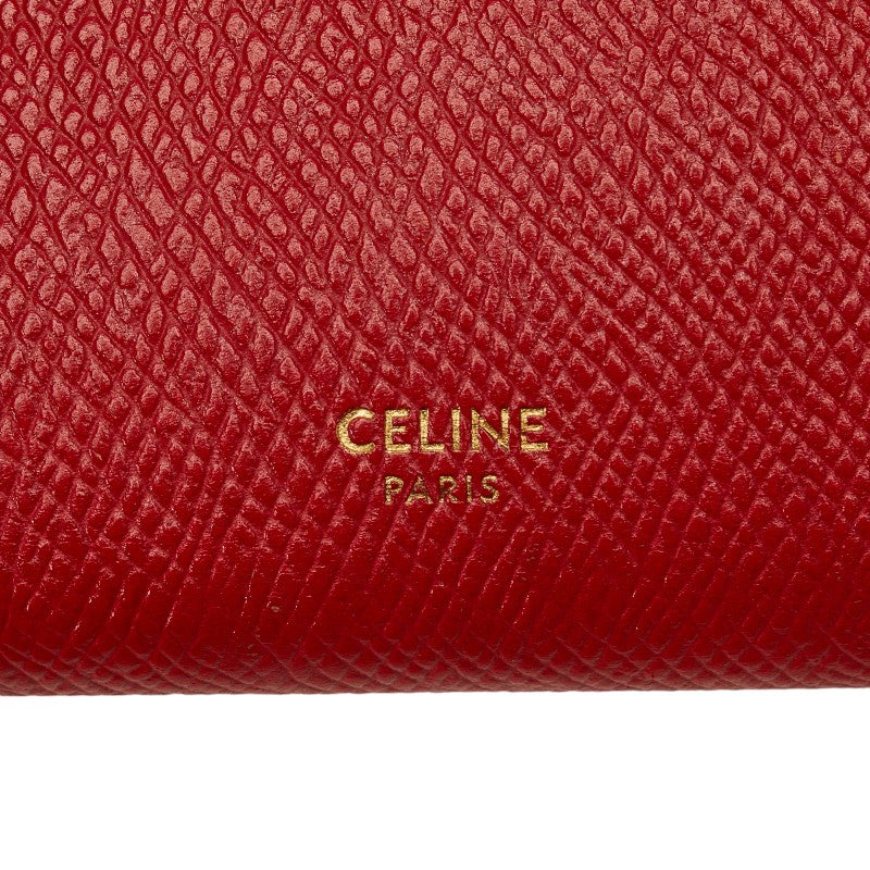 Celine Medium Strap Wallet Red Leather