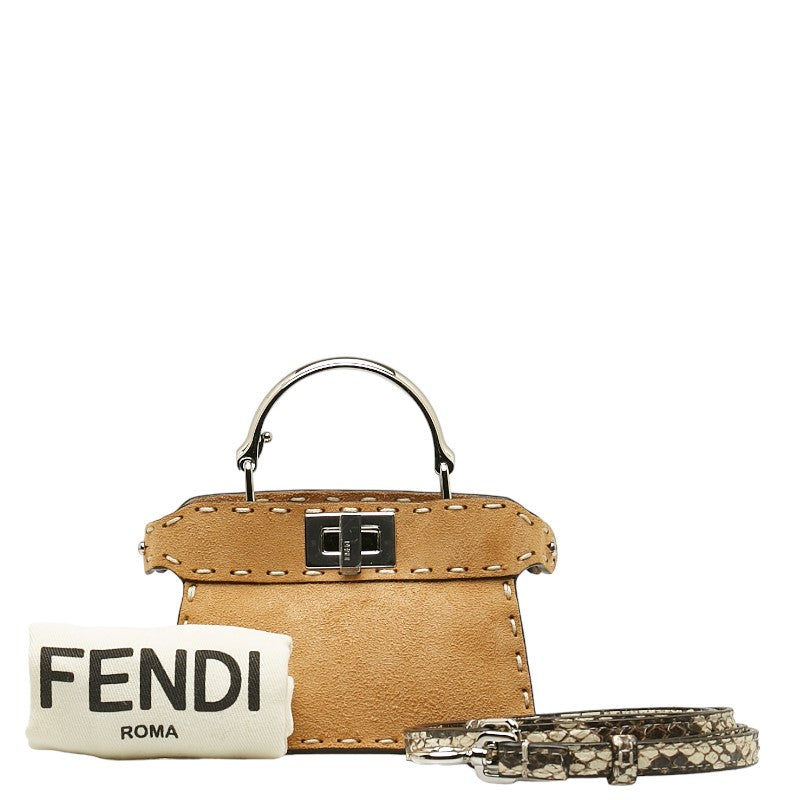 Fendi Peekaboo Micro ISeeU Suede Python Bag