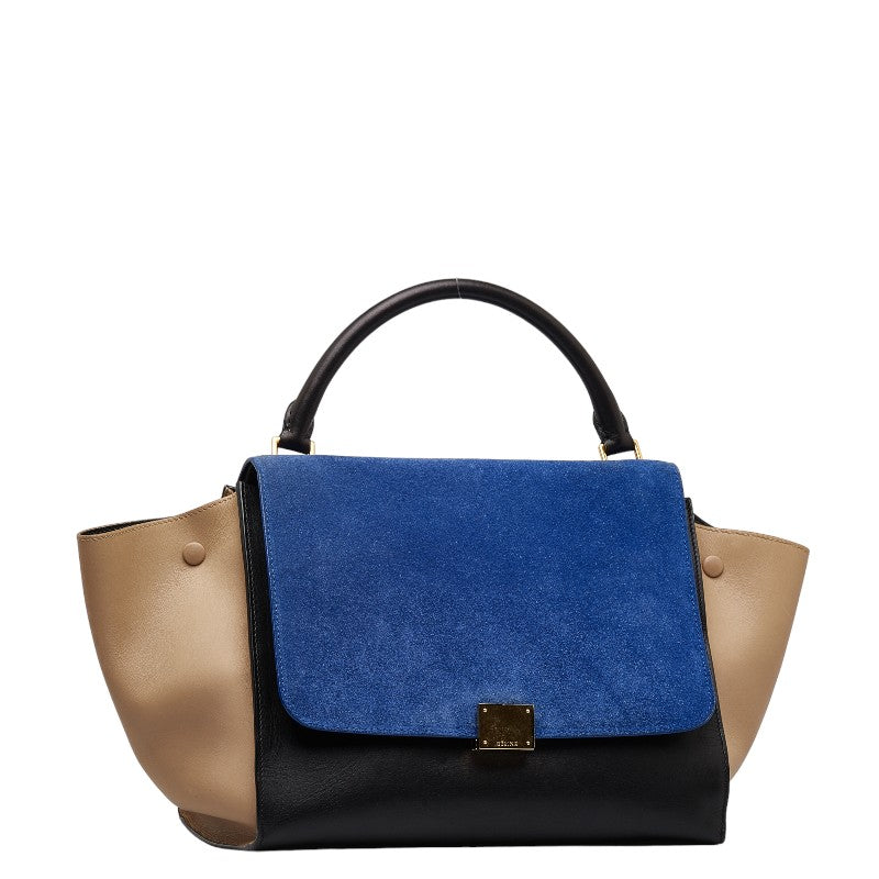 Celine Leather Suede Trapeze Handbag 2WAY