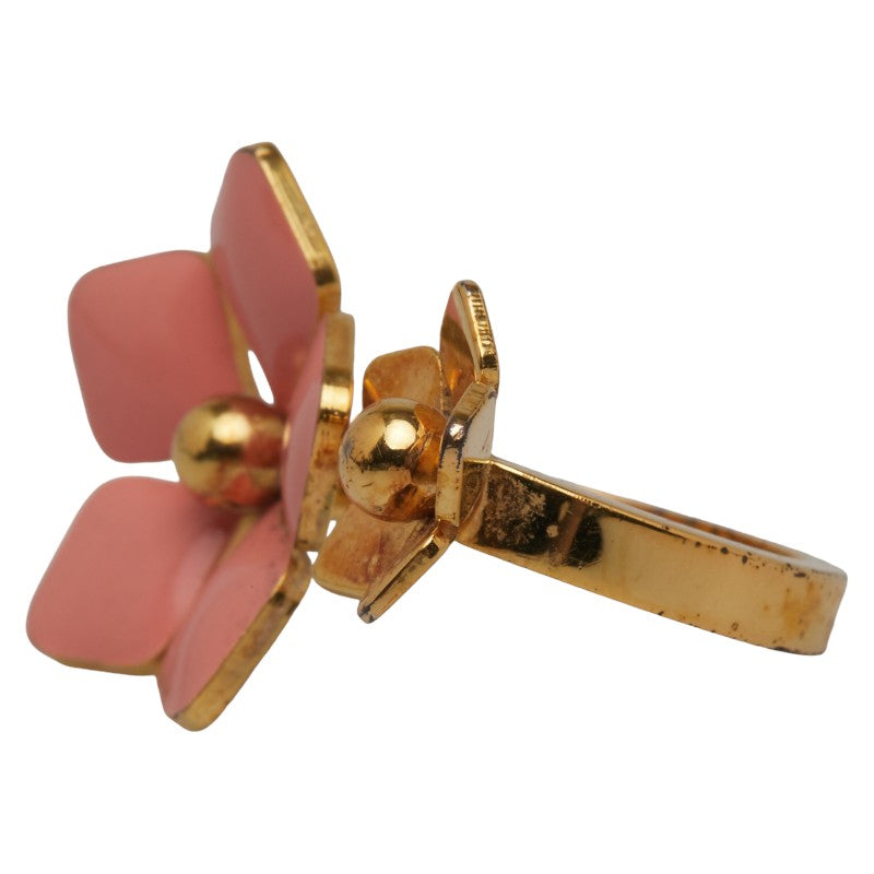 Fendi Flower Blossom Ring MV4614 Gold Pink in Very Good Condition