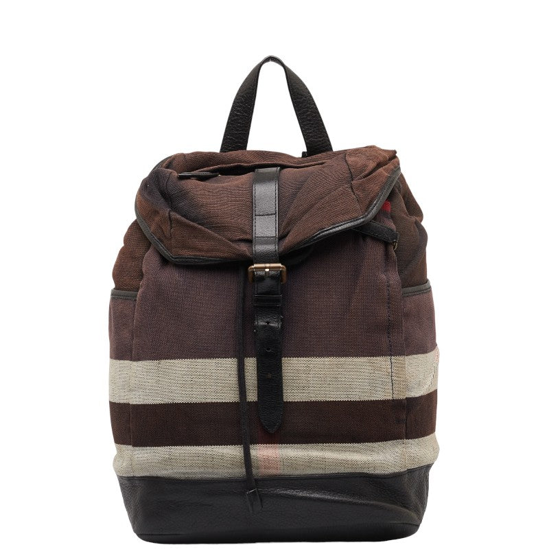 Burberry Check Canvas & Leather Backpack Canvas Backpack in Fair condition