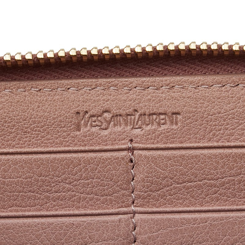 Yves Saint Laurent Muse Leather Zip-Around Wallet 164570 in Very Good Condition