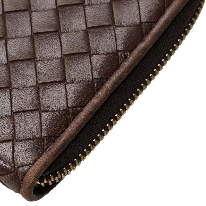 Bottega Veneta Intrecciato Leather Zip Wallet in Very Good Condition