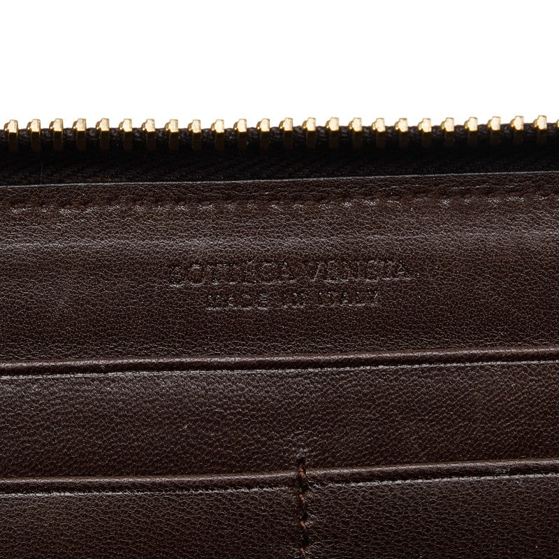 Bottega Veneta Intrecciato Leather Zip-Around Wallet in Very Good Condition