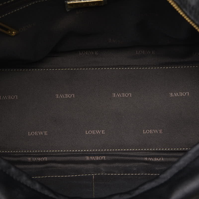 Loewe Anagram Leather Handbag Black in Good Condition