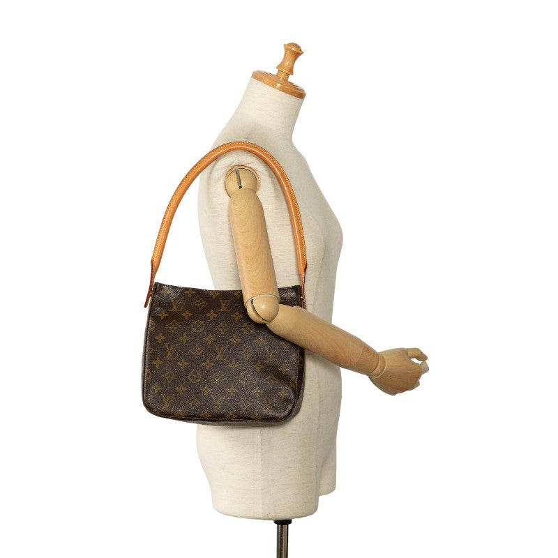 Louis Vuitton Monogram Looping MM Shoulder Bag M51146 Brown PVC Leather