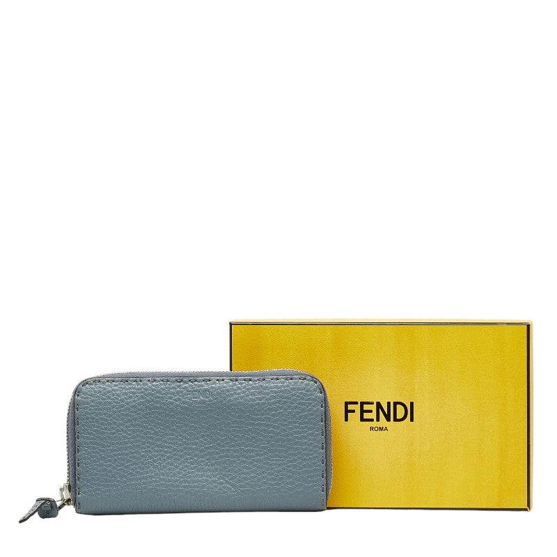 Fendi Leather Selleria Zip-Around Long Wallet 8M0374 in Good Condition