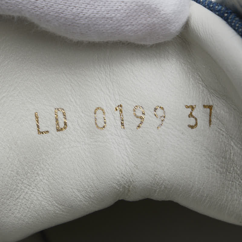 Louis Vuitton Monogram Denim Stellar Line High-Top Sneakers 37 1A4VT4 Blue White Leather in Very Good Condition