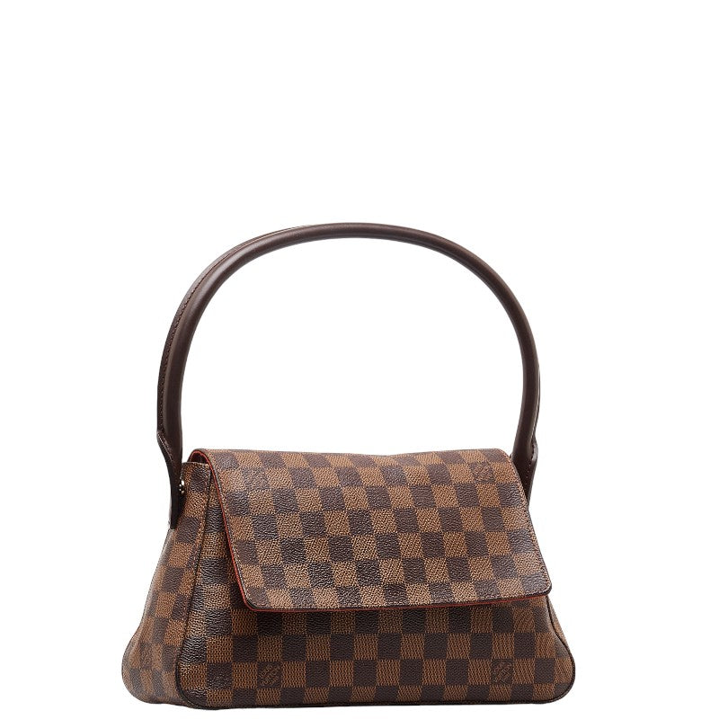 Louis Vuitton Damier Ebene Mini Looping Canvas Shoulder Bag N51148 in Good condition