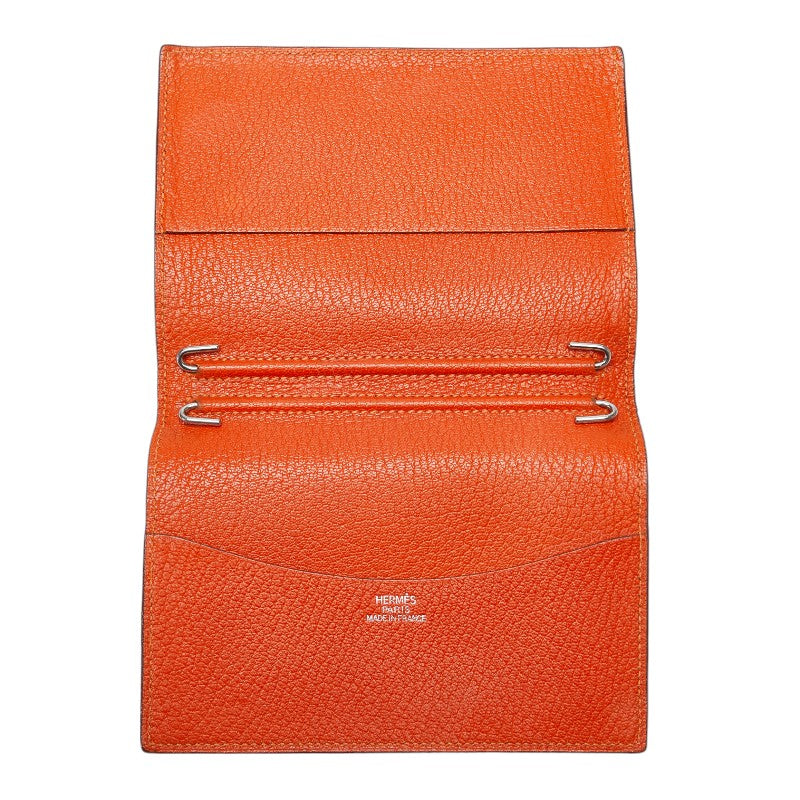 Hermes Leather Agenda Notebook Cover Brown Orange in Very Good Condition