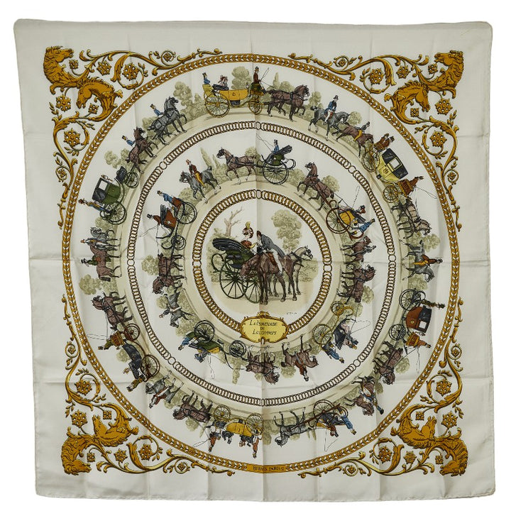 Hermes Silk Scarf LA PROMENADE DE LONGCHAMPS