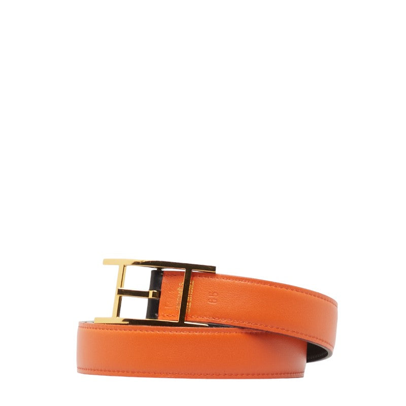 Hermes Reversible Leather Belt Orange Brown in Great Condition